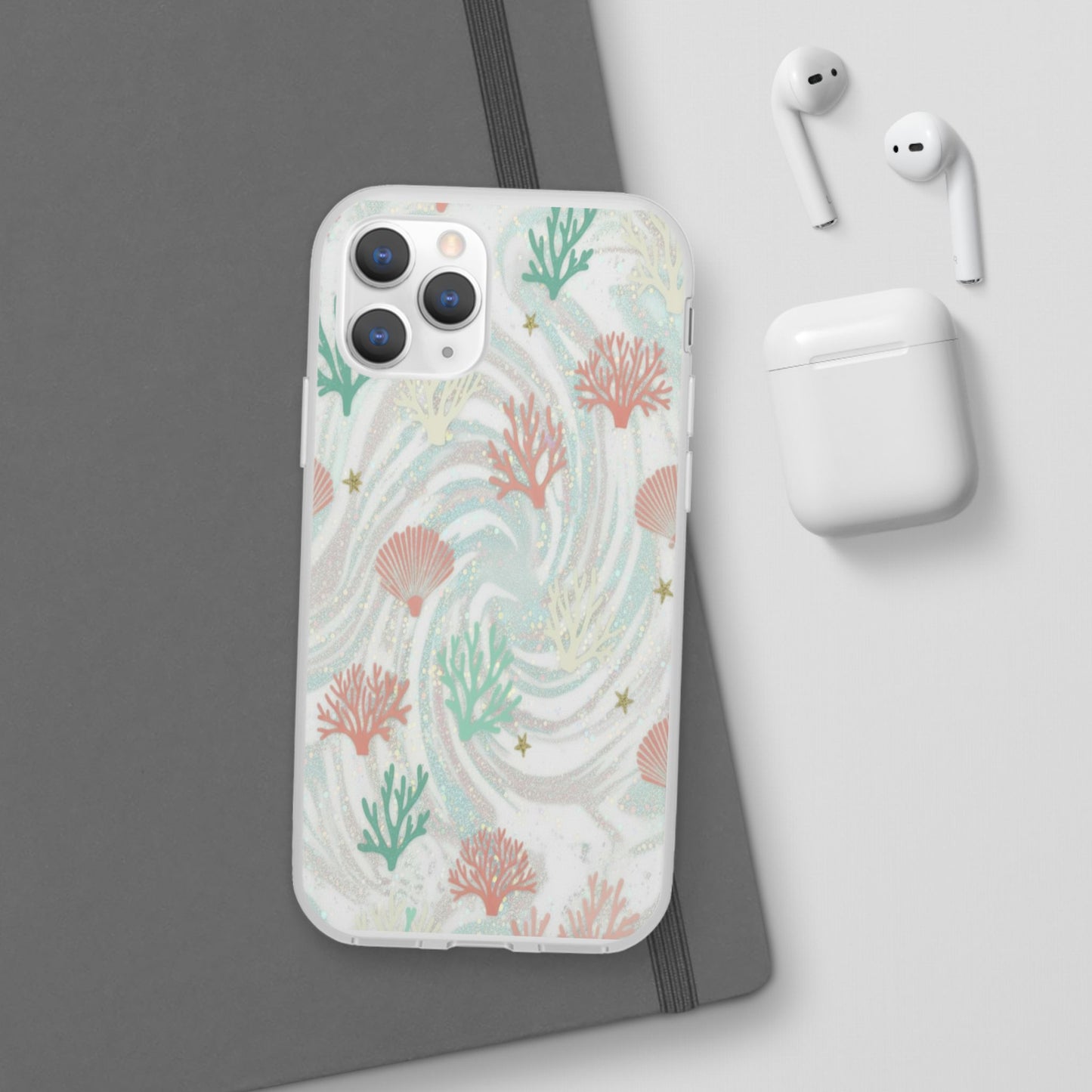 Pastel Seashell Phone Case — Coral Reef Wave iPhone Cover