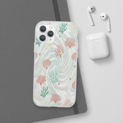 Pastel Seashell Phone Case — Coral Reef Wave iPhone Cover