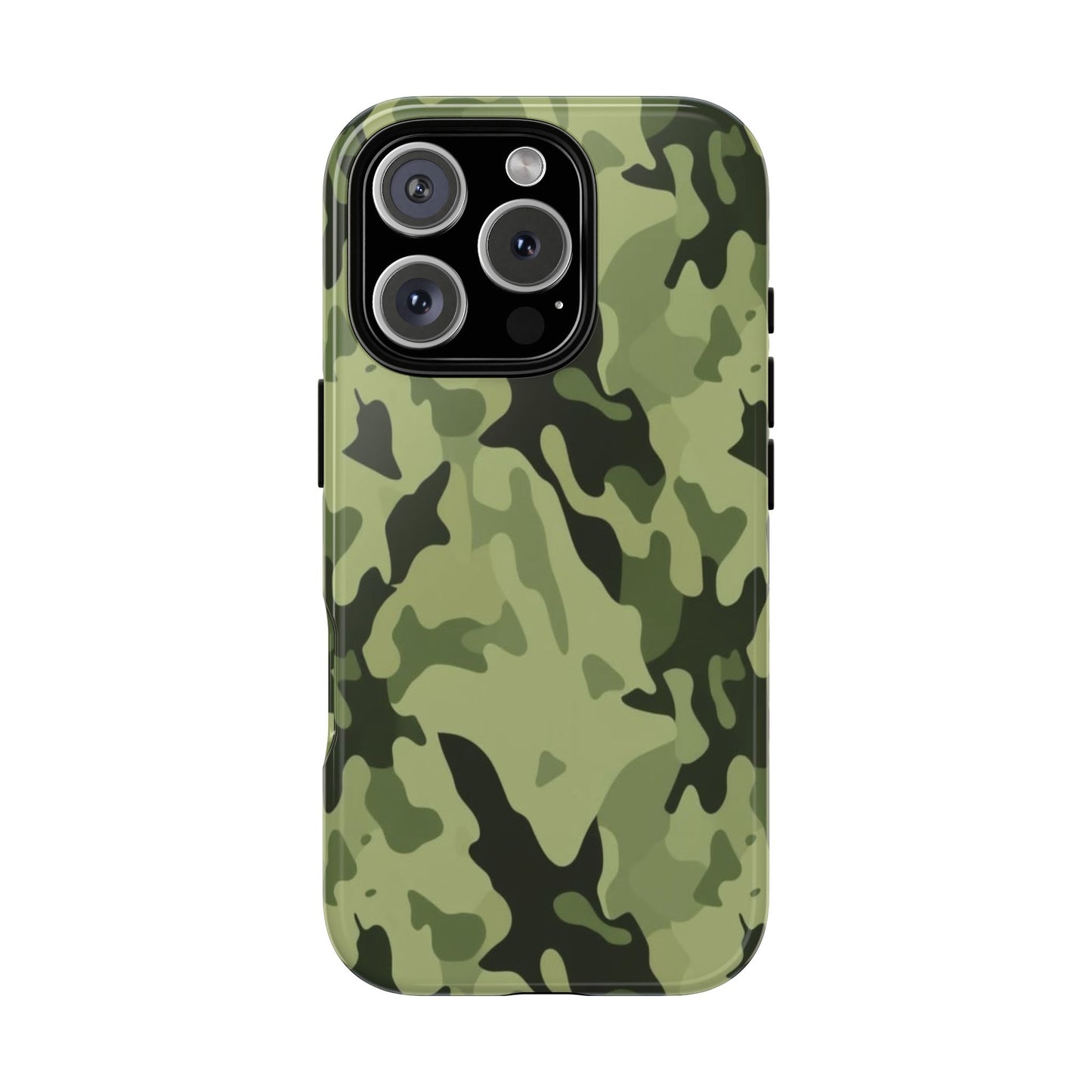 Camo Tough Phone Case — Military Green Protective iPhone Cover