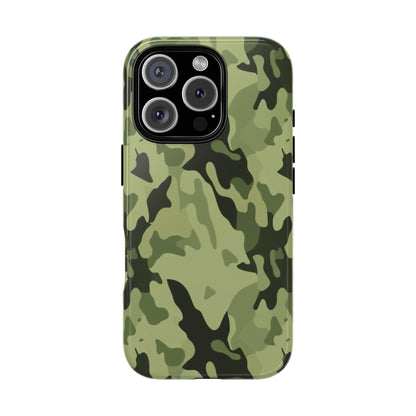 Camo Tough Phone Case — Military Green Protective iPhone Cover
