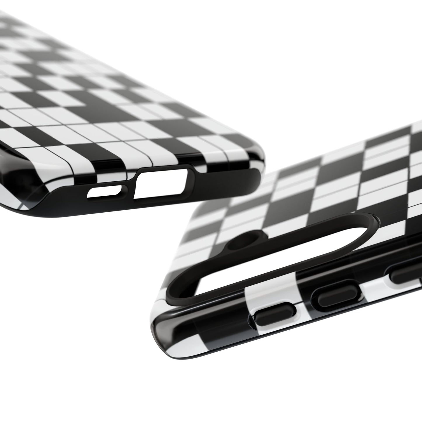 Crossword Grid Phone Case — Black & White Puzzle Pattern Tough Phone Cover
