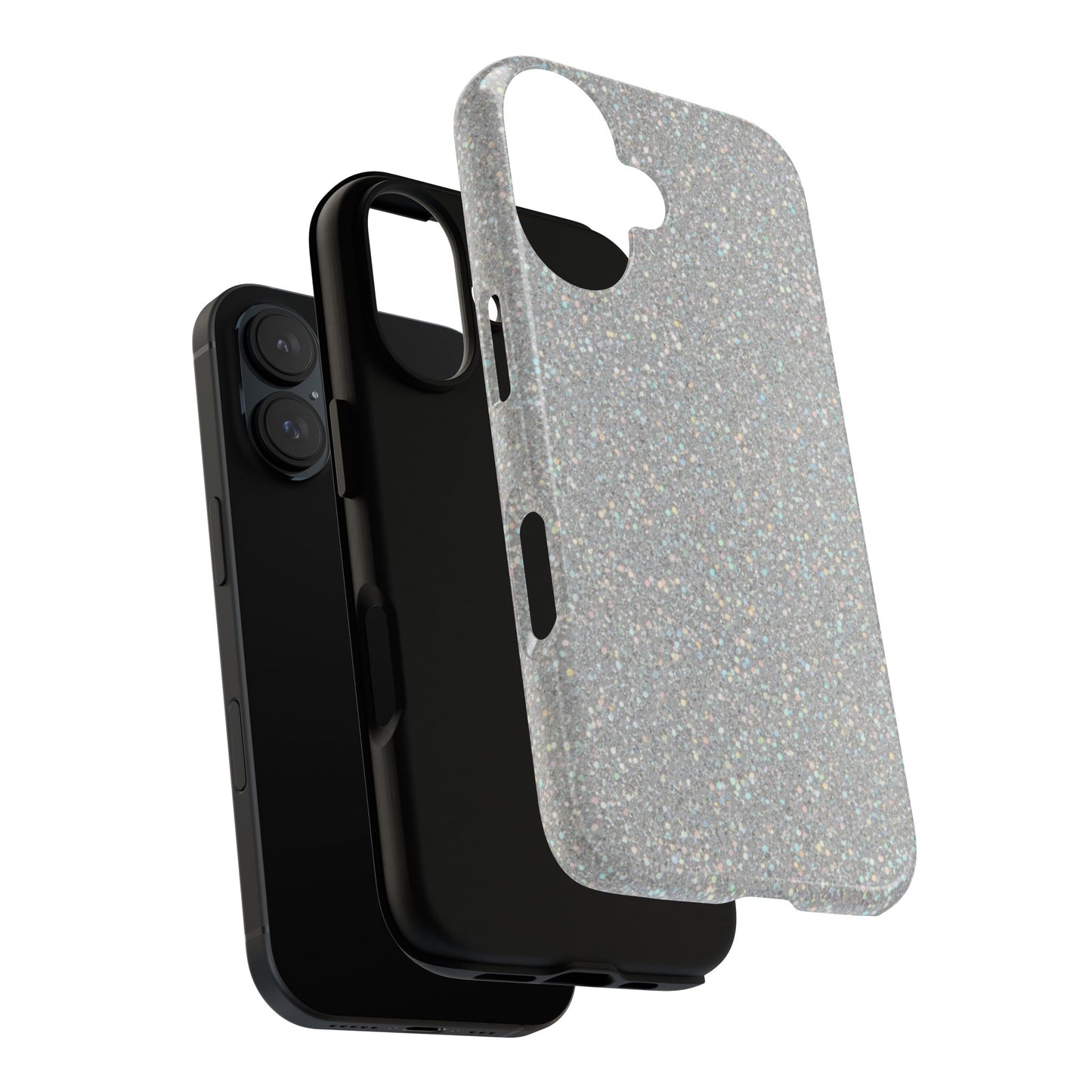 Glitter Silver Tough Phone Case — Sparkling Protective Phone Case