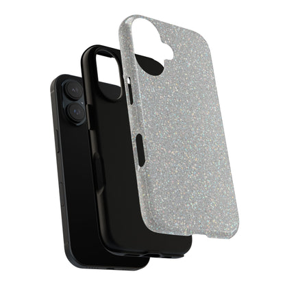 Glitter Silver Tough Phone Case — Sparkling Protective Phone Case