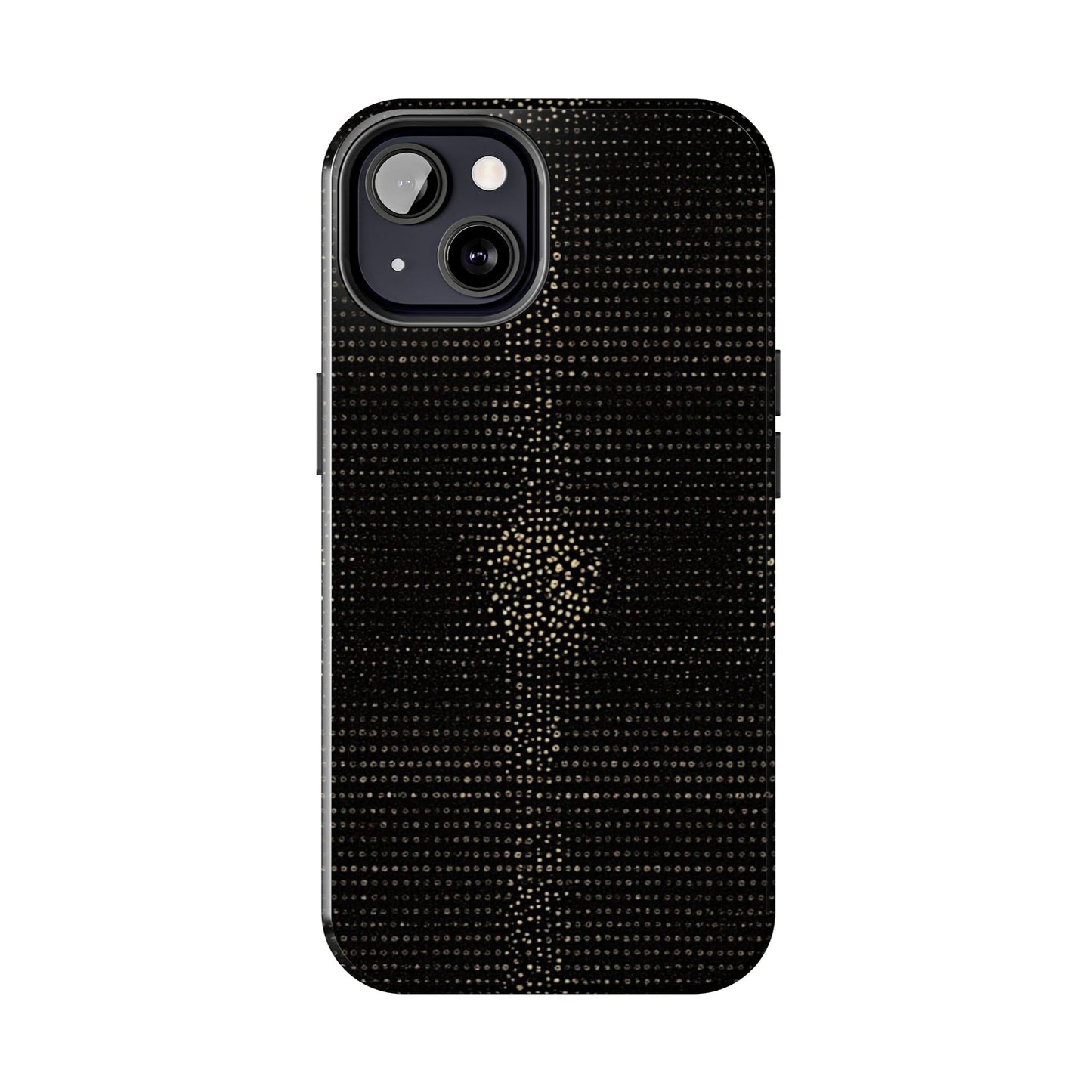 Tough Phone Case — Black Textured Metallic Dot Shield