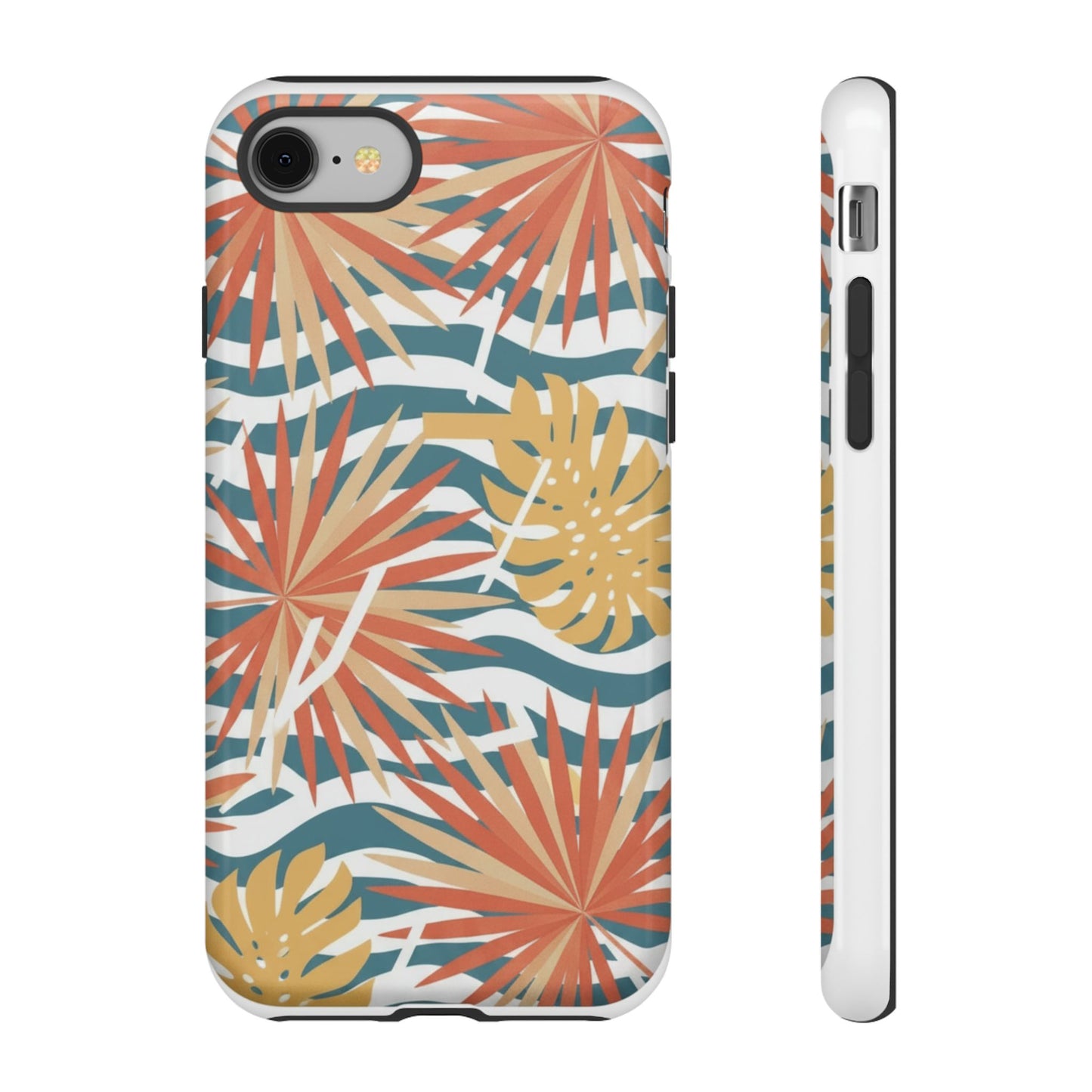 Tropical Palm Tough Phone Case – Retro Wave Floral Protective Cover