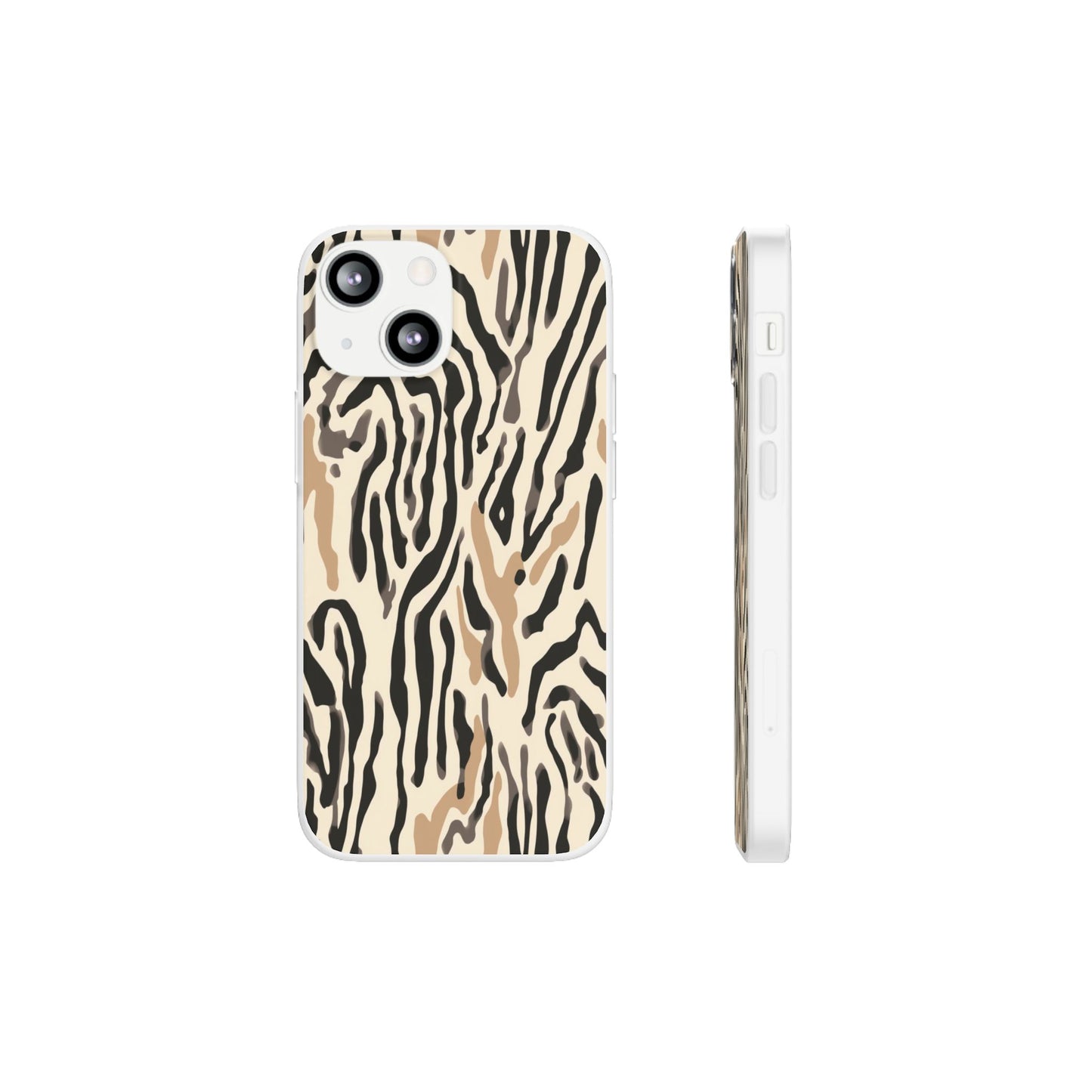 Zebra Stripe Phone Case – Neutral Animal Print Flexi Case