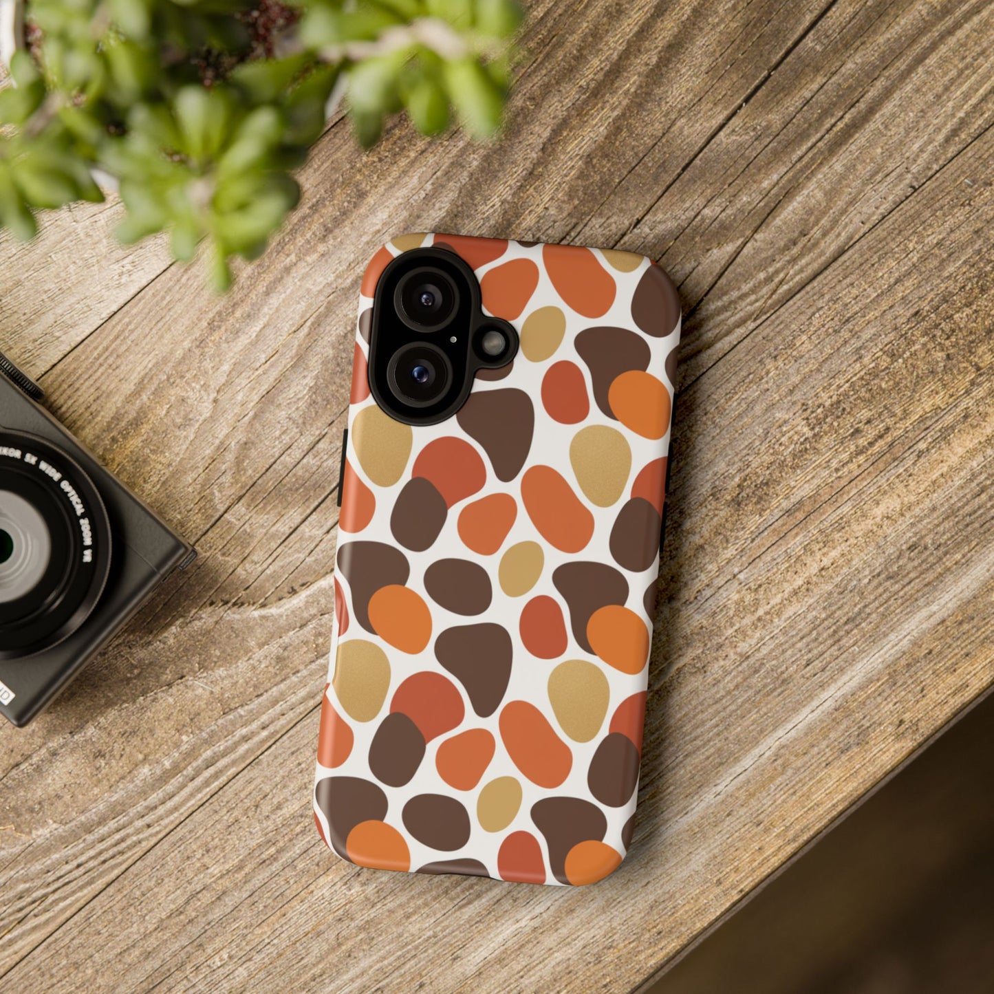 Phone Case — Retro Pebble Pattern in Warm Autumn Colors