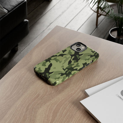 Camo Tough Phone Case — Military Green Protective iPhone Cover