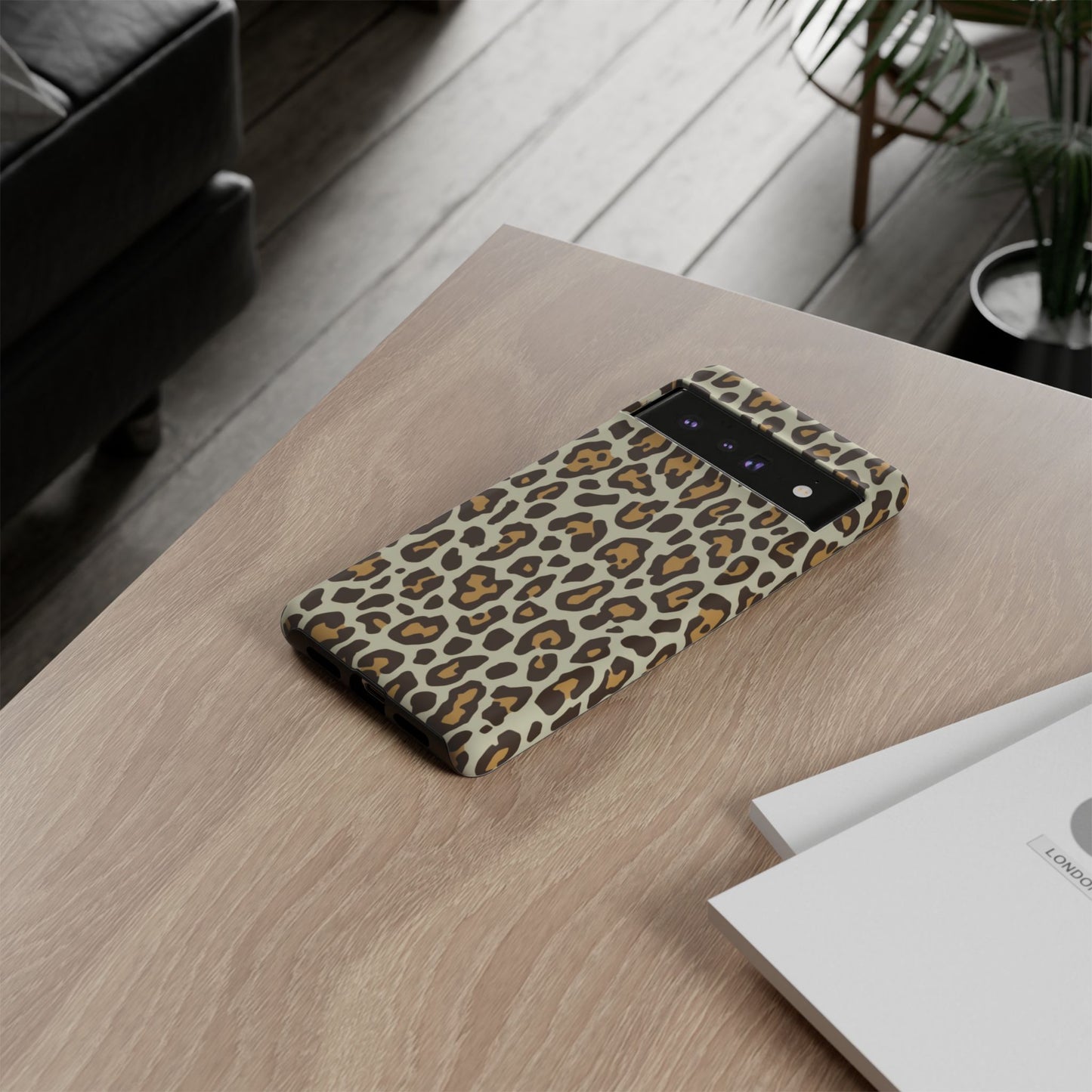 Leopard Print Tough Phone Case — Durable Protective Animal Print Case