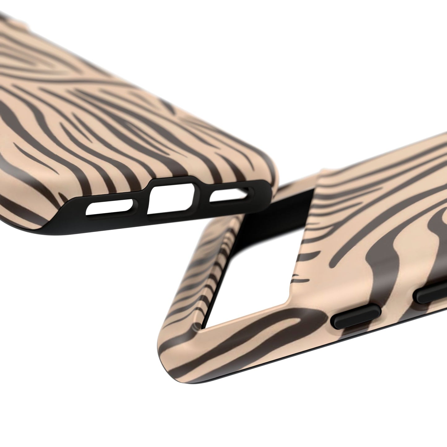 Zebra Stripe Tough Phone Case – Neutral Animal Print Protective Cover