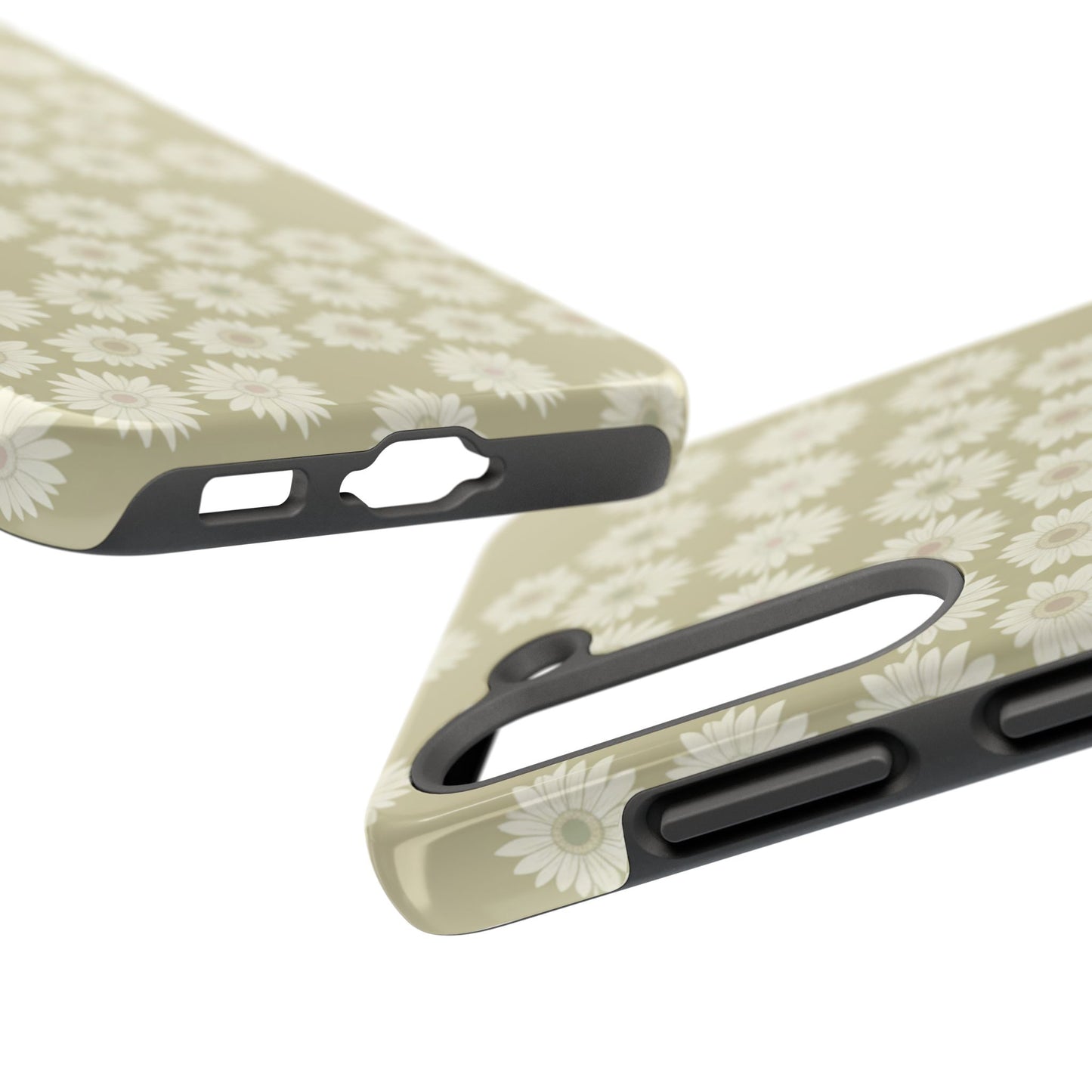 Daisy Pattern Tough Phone Case — Protective Floral iPhone Cover