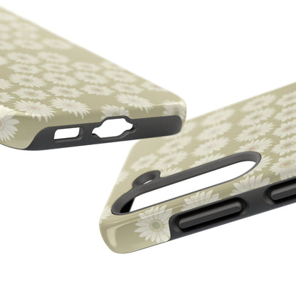 Daisy Pattern Tough Phone Case — Protective Floral iPhone Cover