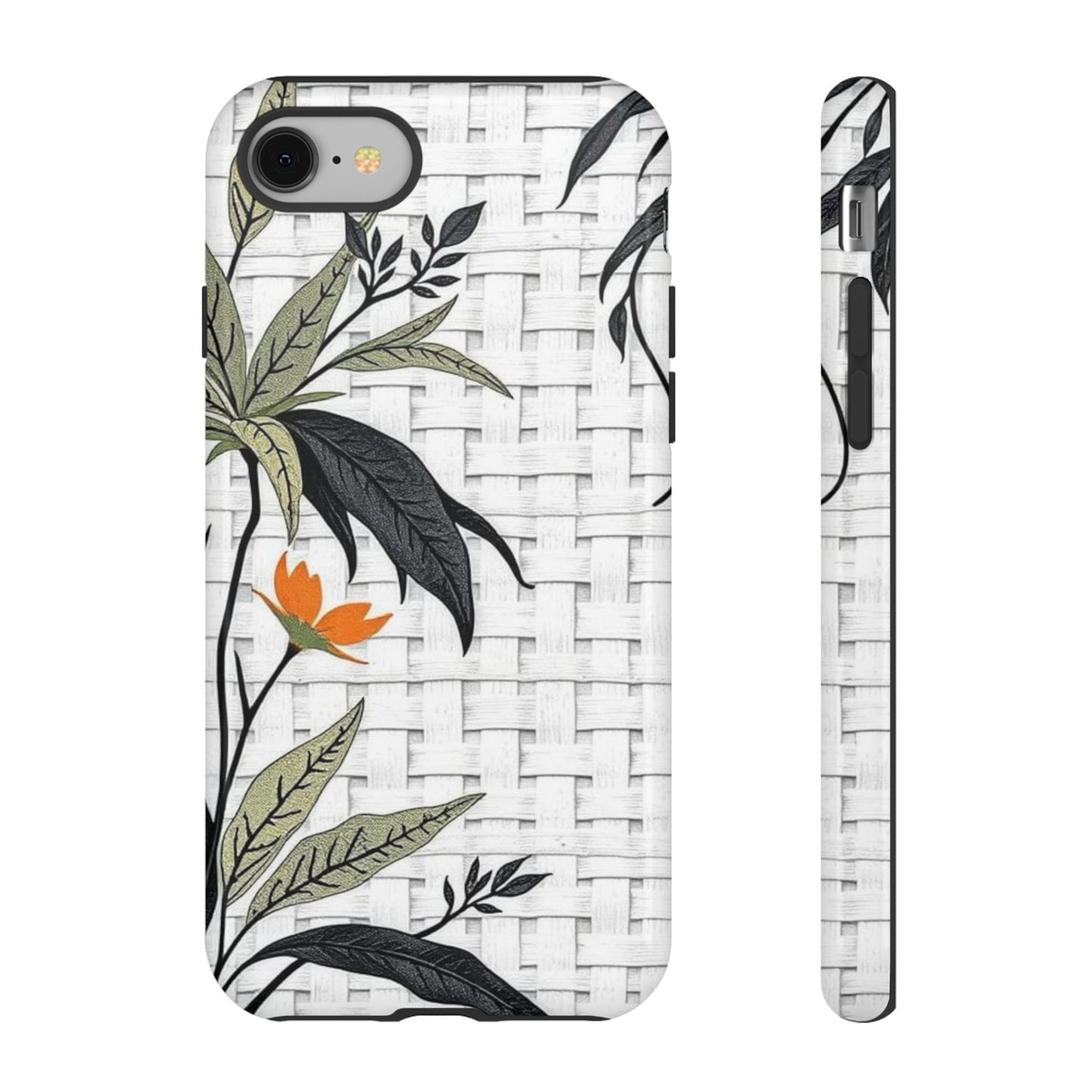 Floral Woven Tough Phone Case — Protective Botanical iPhone Cover