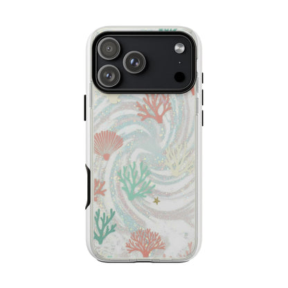 Seafoam Coral Tough Phone Case - Pastel Ocean Wave Design