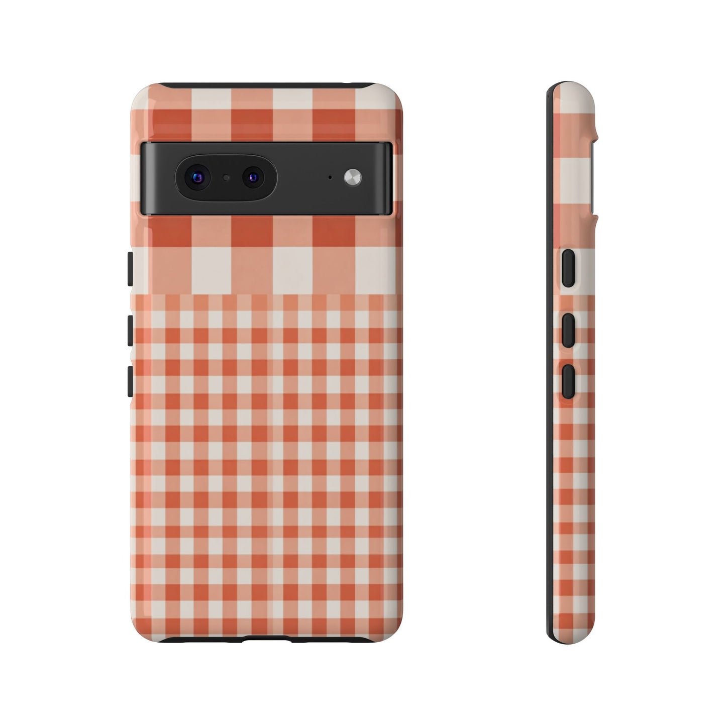 Buffalo Check Tough Phone Case — Orange Gingham Protective Cover