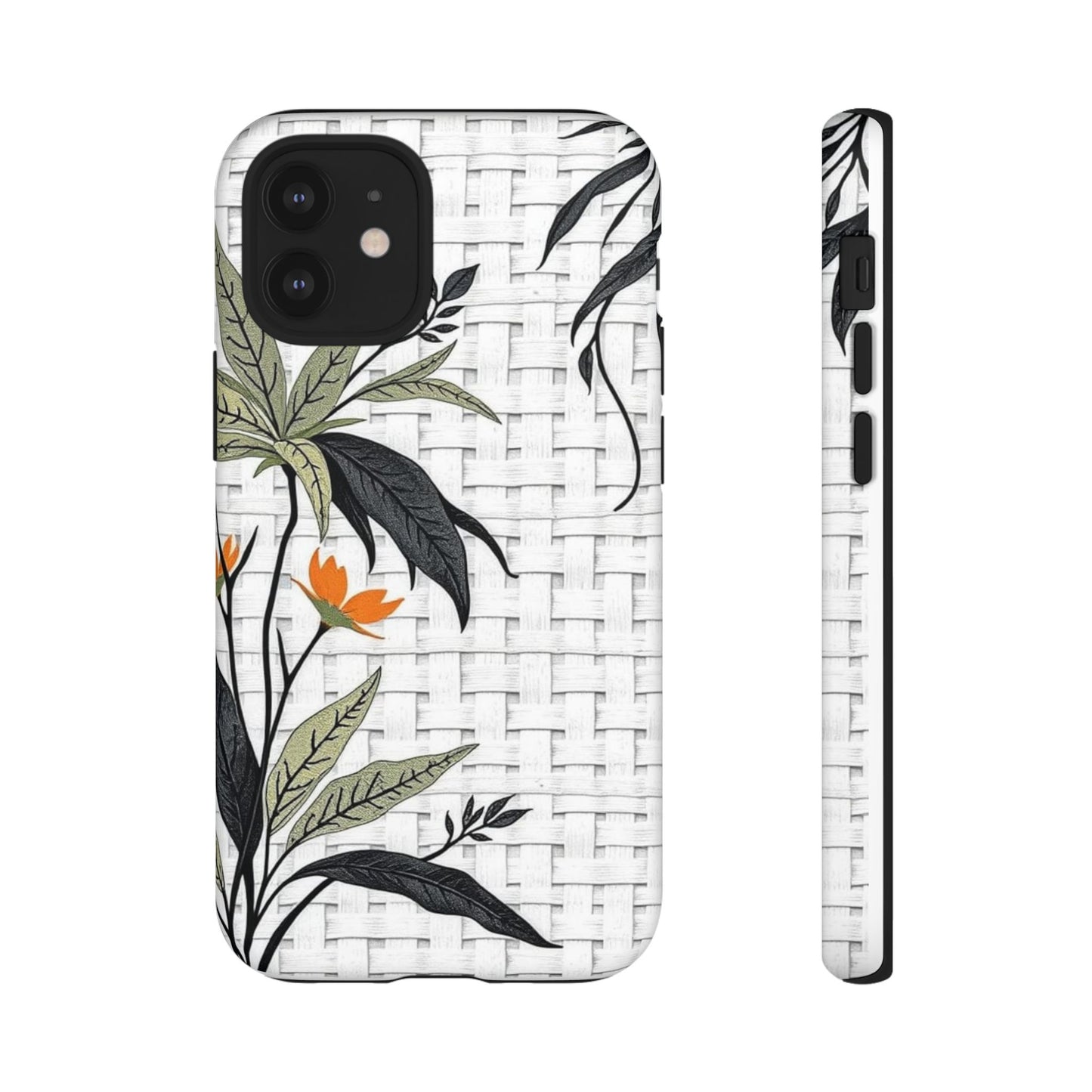Floral Woven Tough Phone Case — Protective Botanical iPhone Cover