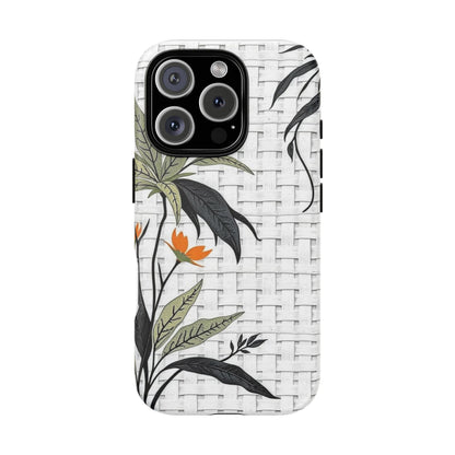 Floral Woven Tough Phone Case — Protective Botanical iPhone Cover