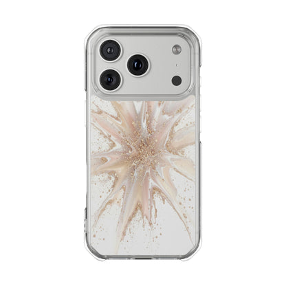 Clear Magnetic Impact Phone Case — Neutral Gold Starburst Design