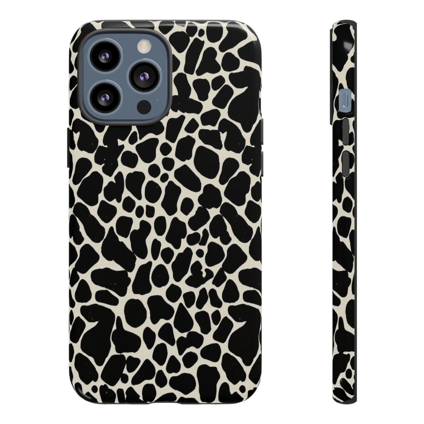 Black and White Cowhide Phone Case — Protective Tough Case