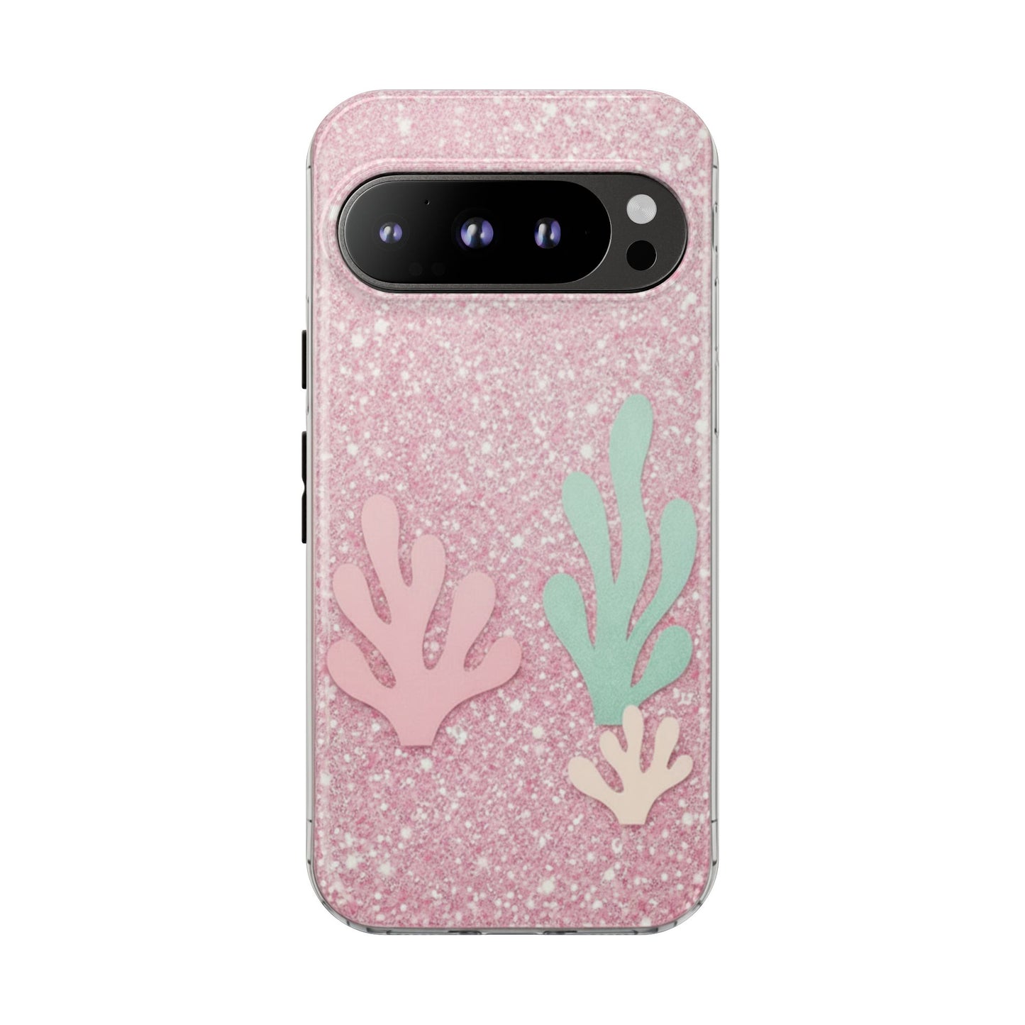Pink Glitter Seaweed Tough Case - Sparkle Protective Phone Cover