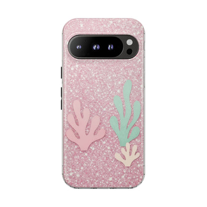 Pink Glitter Seaweed Tough Case - Sparkle Protective Phone Cover