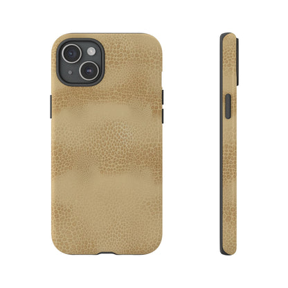 Tan Distressed Leather Texture Phone Case — Rugged Protective iPhone Cover