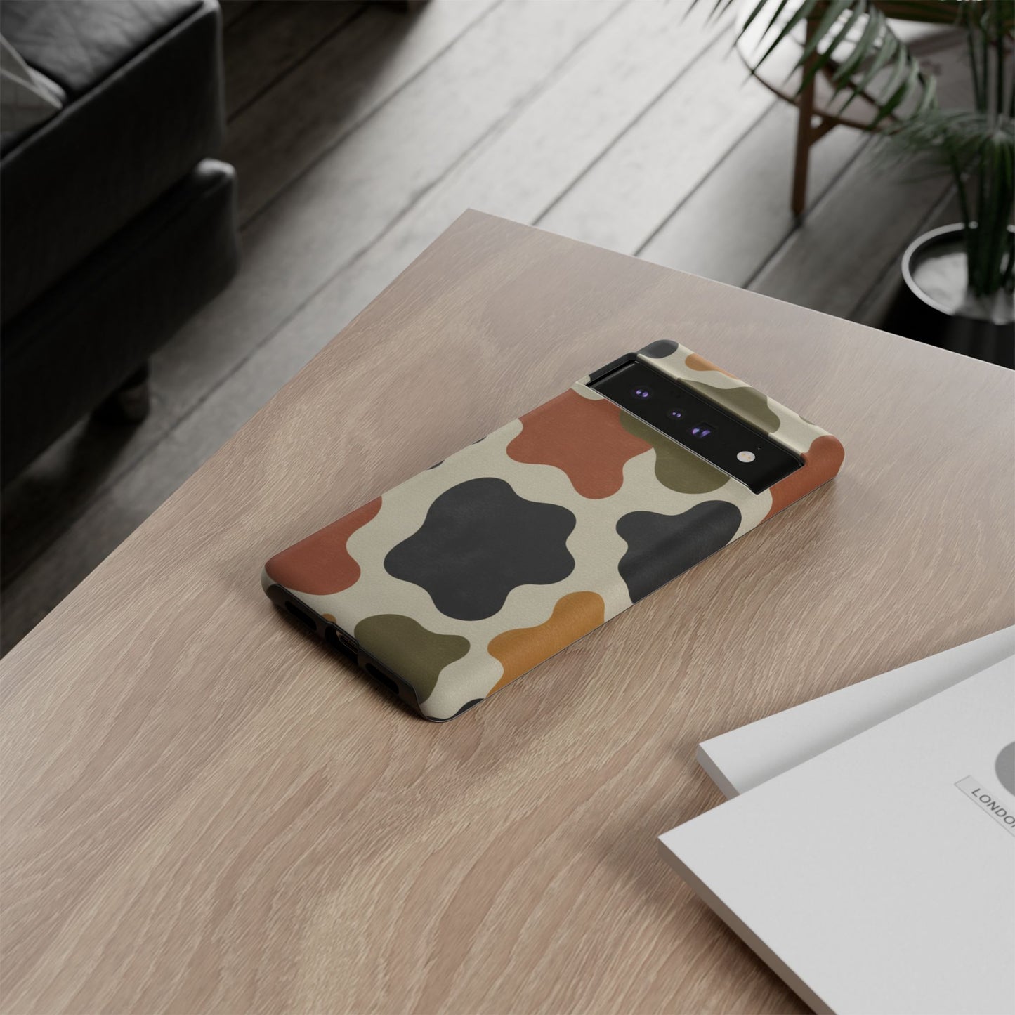 Retro Abstract Camouflage Phone Case — Earth Tone Tough Case