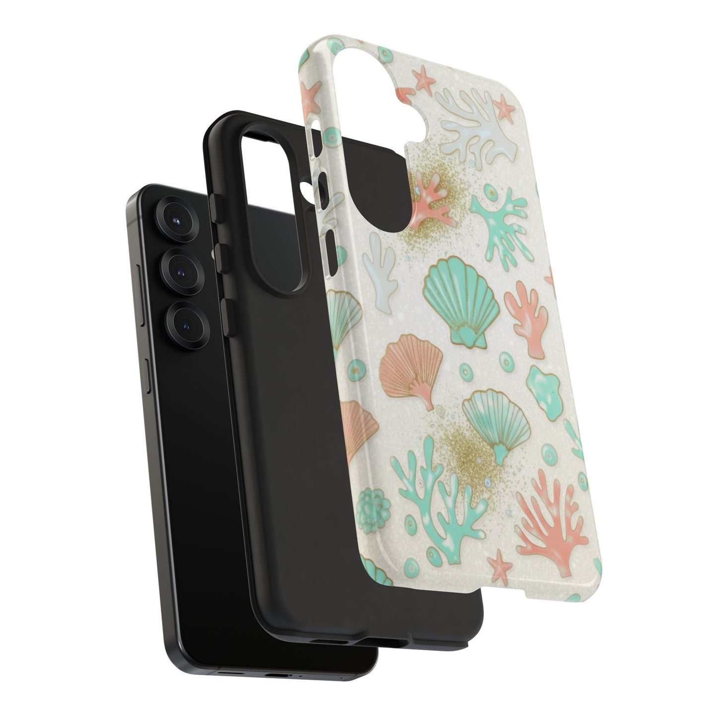 Seashell Coral Phone Case — Pastel Beach Shells Protective Tough Case