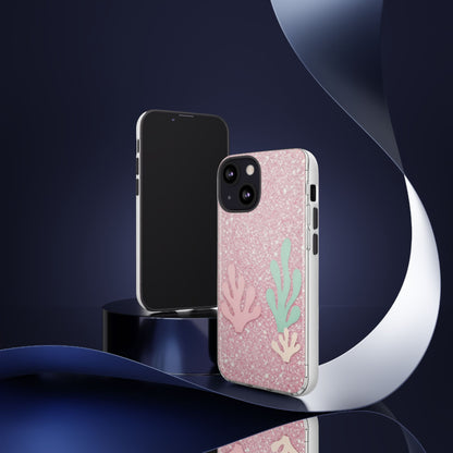 Pink Glitter Seaweed Tough Case - Sparkle Protective Phone Cover