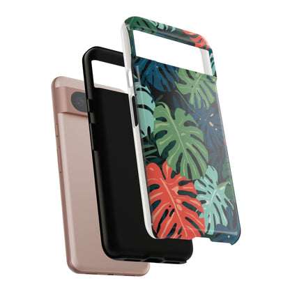 Tropical Monstera Phone Case — Colorful Leaf Protective Tough Case