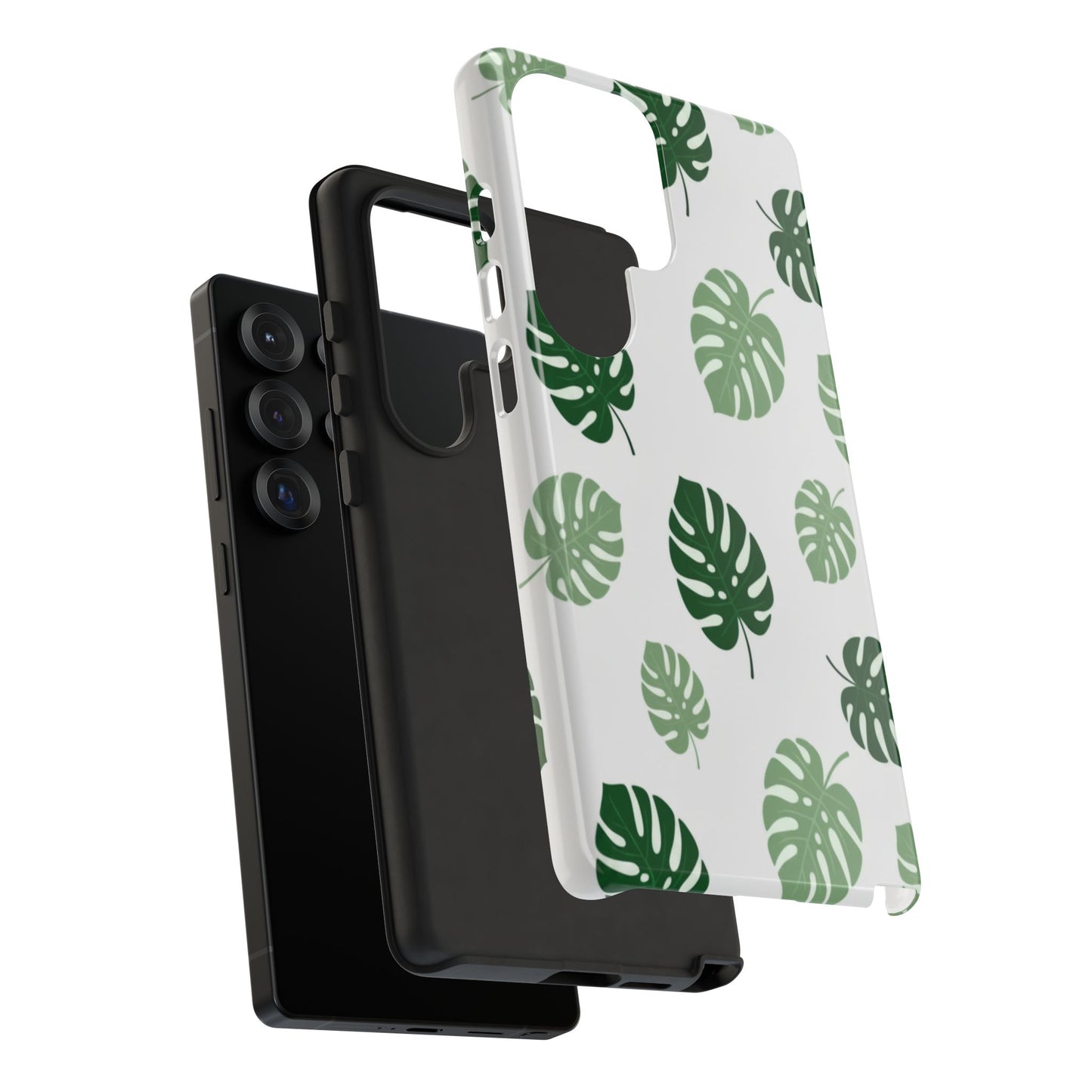 Monstera Leaf Phone Case — Tropical Green Pattern Tough Case