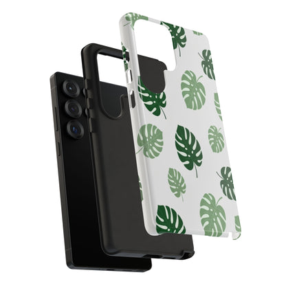 Monstera Leaf Phone Case — Tropical Green Pattern Tough Case