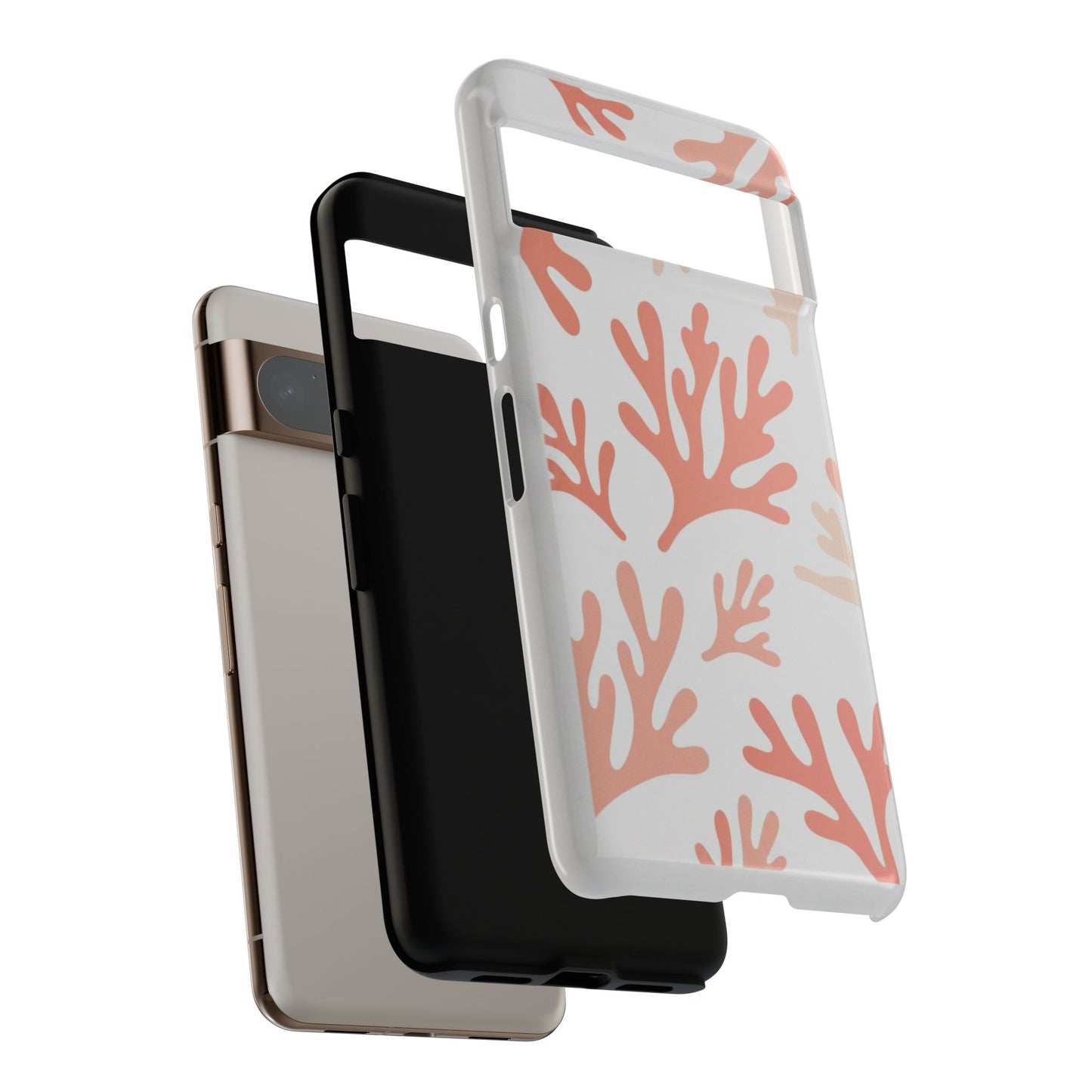 Coral Reef Pattern Tough Phone Case — Pink Beachy Protective Cover