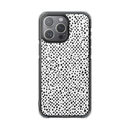 Clear Magnetic Phone Case — Black & White Speckled Pattern