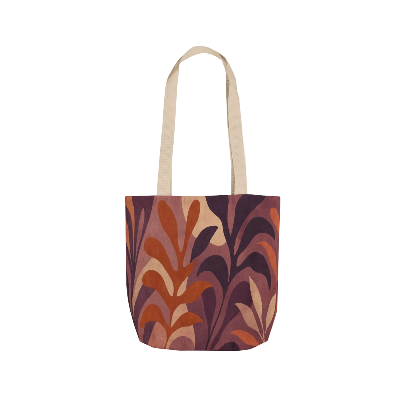 Autumn Foliage Canvas Tote Bag — Earthy Boho Reusable Grocery & Market Bag
