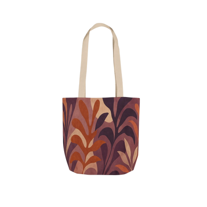 Autumn Foliage Canvas Tote Bag — Earthy Boho Reusable Grocery & Market Bag
