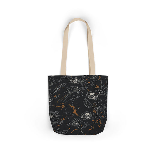 Floral Noir Canvas Tote