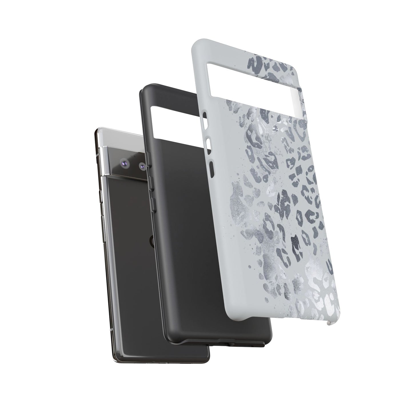 Gray Leopard Print Tough Phone Case