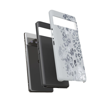 Gray Leopard Print Tough Phone Case