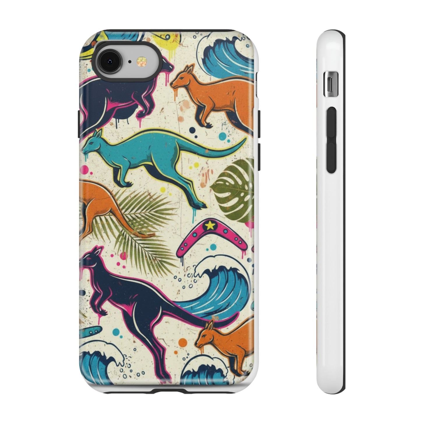 Tough Cases — Colorful Surfing Kangaroo Phone Case