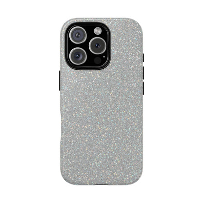 Glitter Silver Tough Phone Case — Sparkling Protective Phone Case