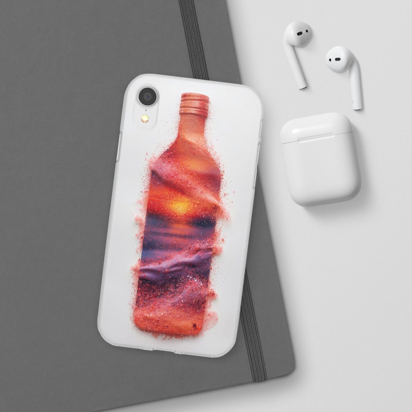 Galaxy Bottle Phone Case — Abstract Cosmic Beverage Design Flexible Case
