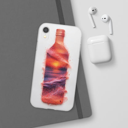 Galaxy Bottle Phone Case — Abstract Cosmic Beverage Design Flexible Case