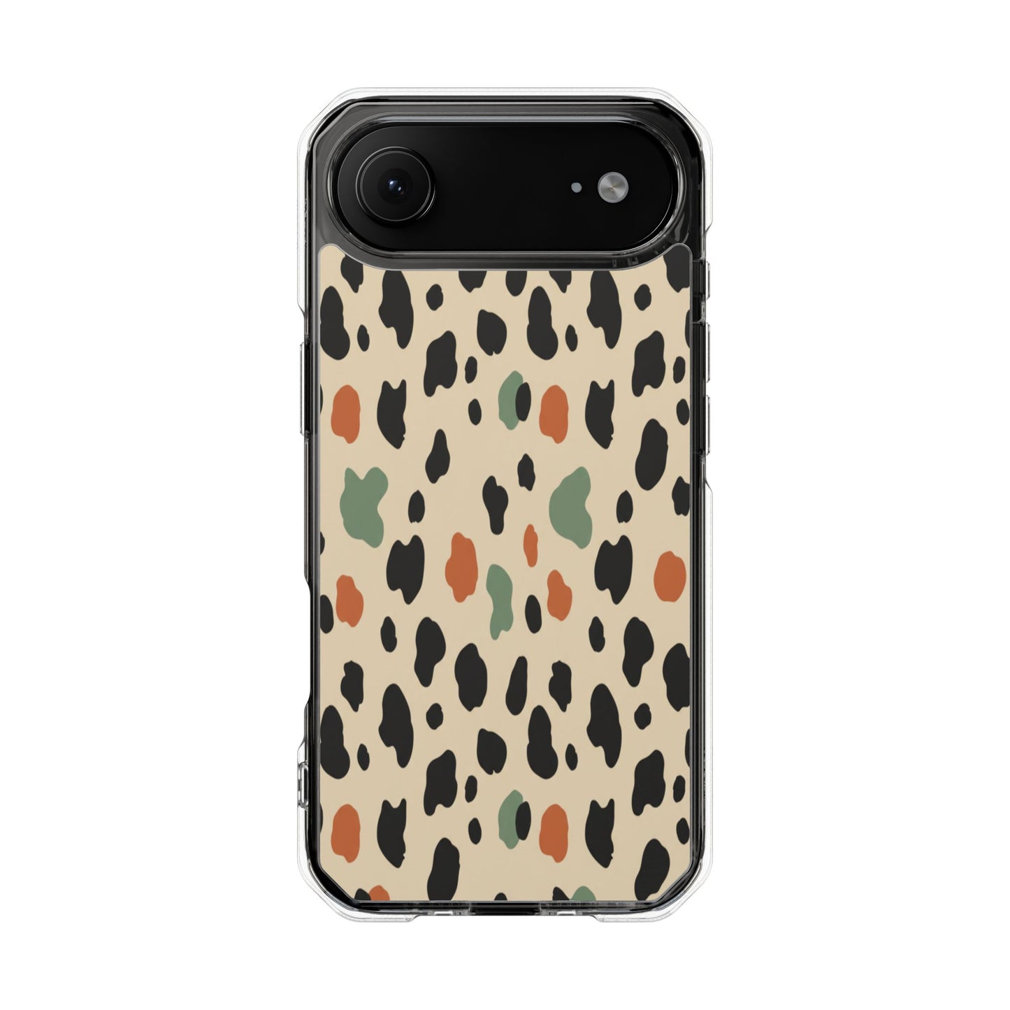 Clear Magnetic Impact Phone Case — Neutral Multicolor Leopard Print