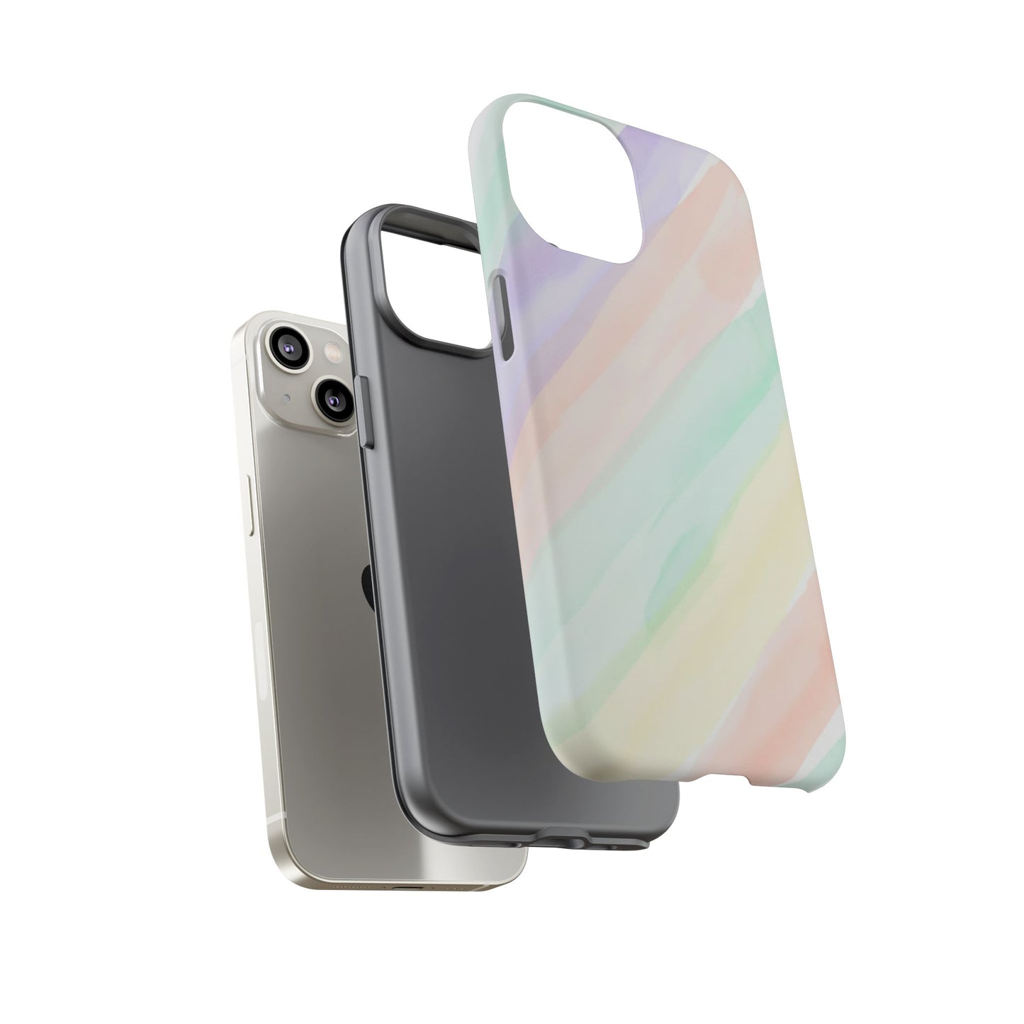 Pastel Watercolor Stripe Tough Phone Case