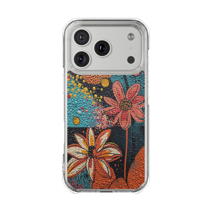 Clear Magnetic Phone Case — Colorful Floral Impact Protection