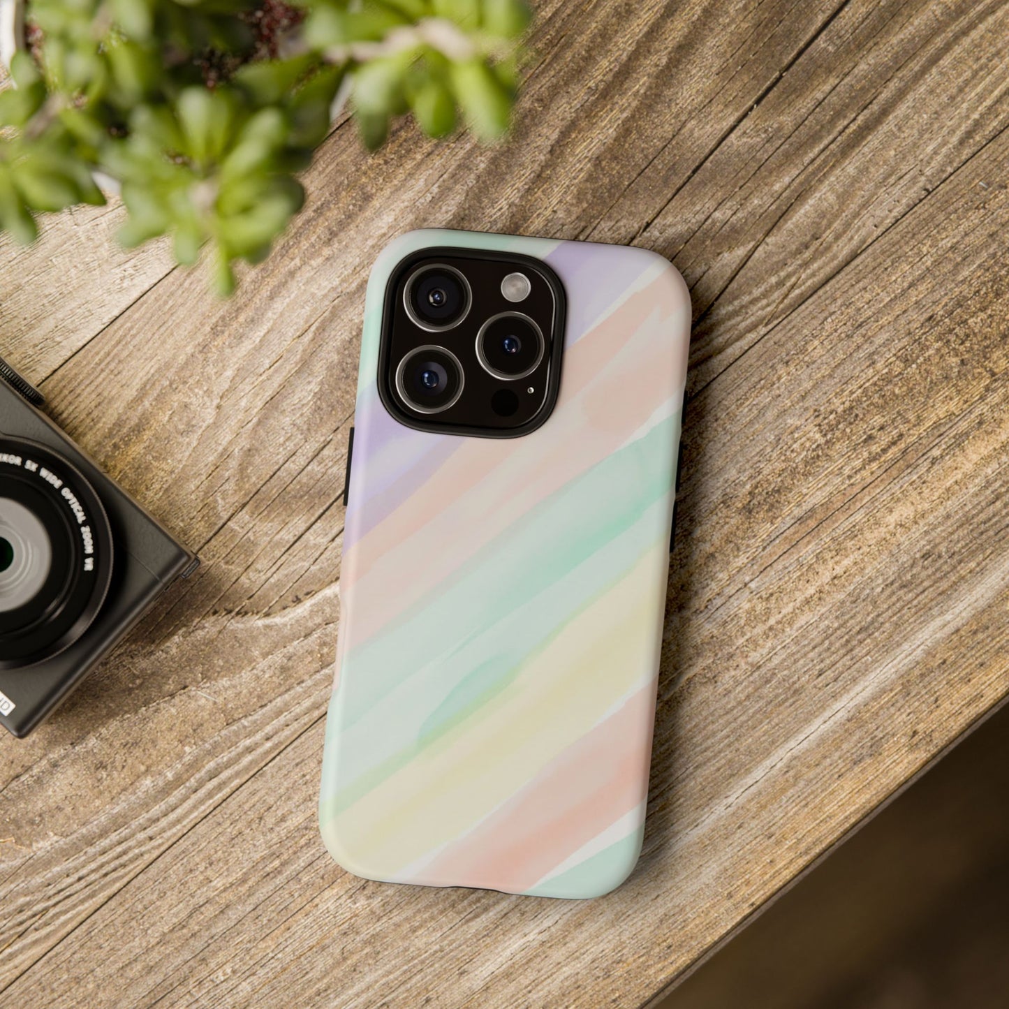 Pastel Watercolor Stripe Tough Phone Case