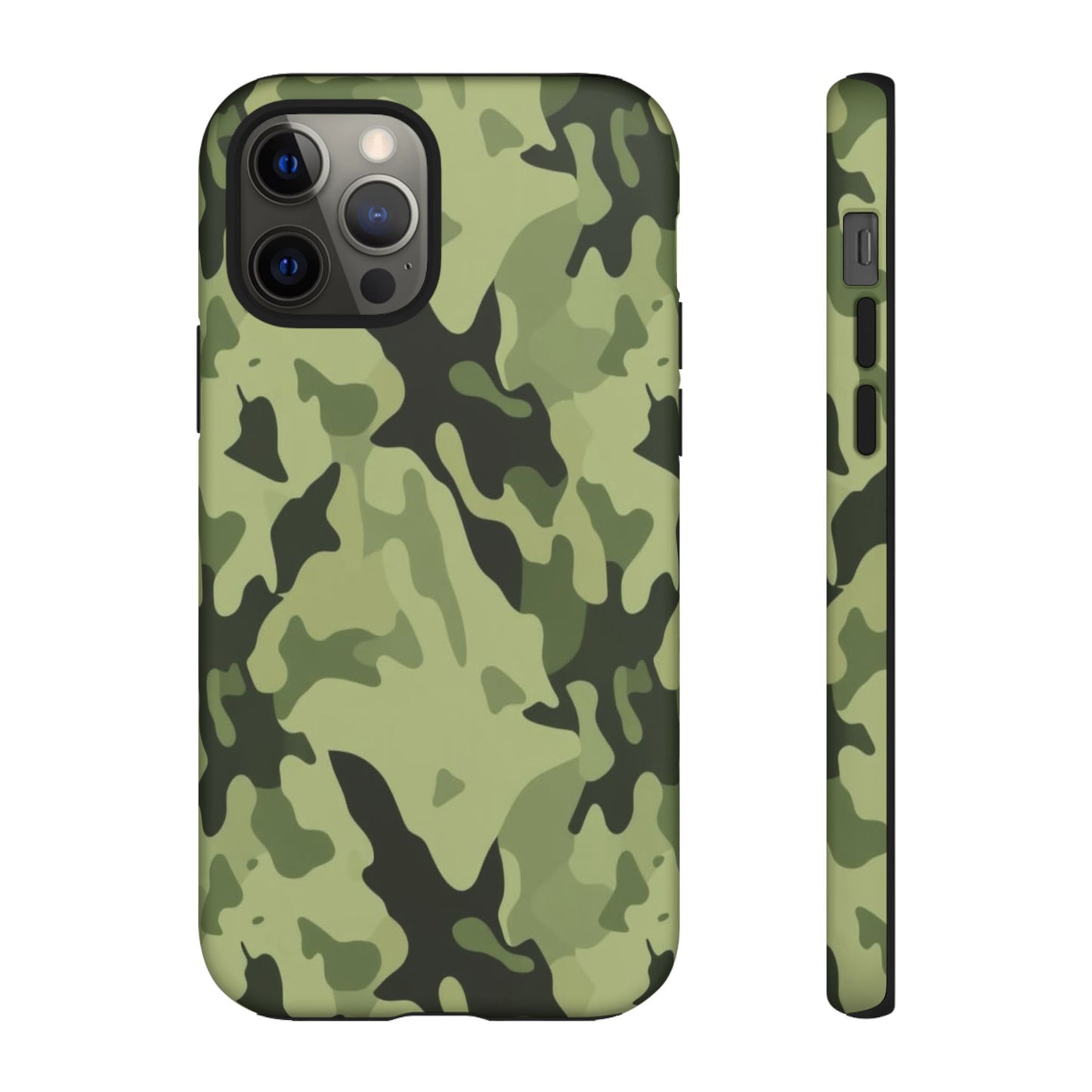 Camo Tough Phone Case — Military Green Protective iPhone Cover