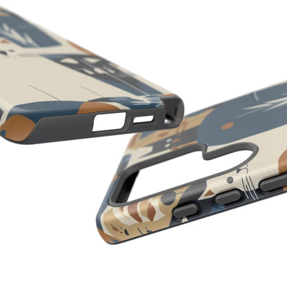 Cat Pattern Phone Case – Retro Abstract Cats Protective iPhone Cover