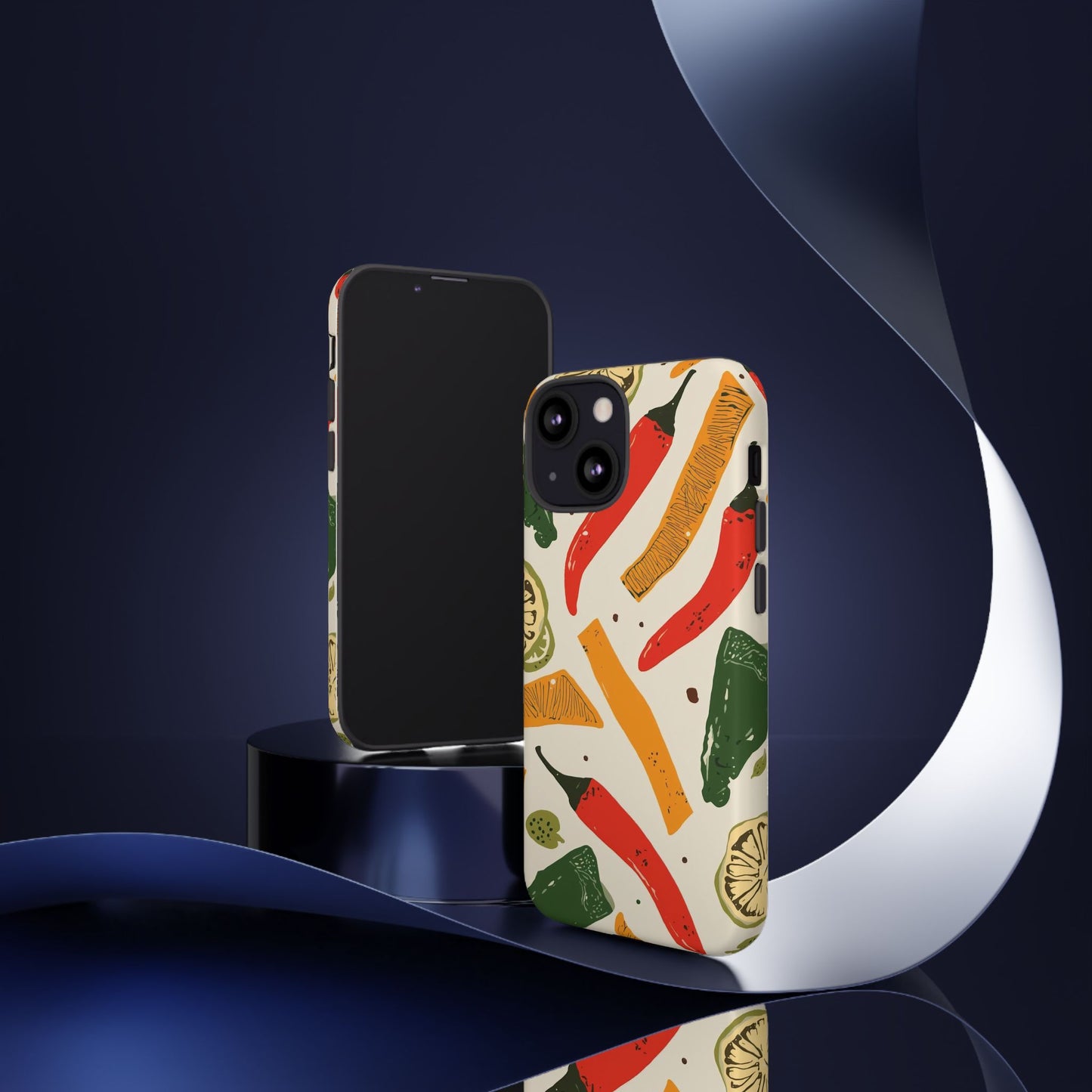 Spicy Peppers Phone Case – Colorful Chili, Lime & Citrus Pattern